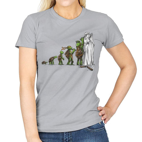 Michelangelo - Art Attack - Womens T-Shirts RIPT Apparel Small / Sport Grey