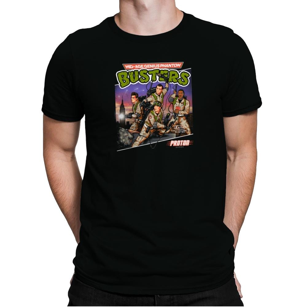 Mid-aged Genius Phantom Busters Exclusive - Mens Premium T-Shirts RIPT Apparel Small / Black