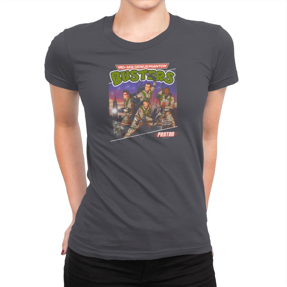 Mid-aged Genius Phantom Busters Exclusive - Womens Premium T-Shirts RIPT Apparel Small / Heavy Metal