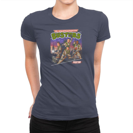 Mid-aged Genius Phantom Busters Exclusive - Womens Premium T-Shirts RIPT Apparel Small / Indigo