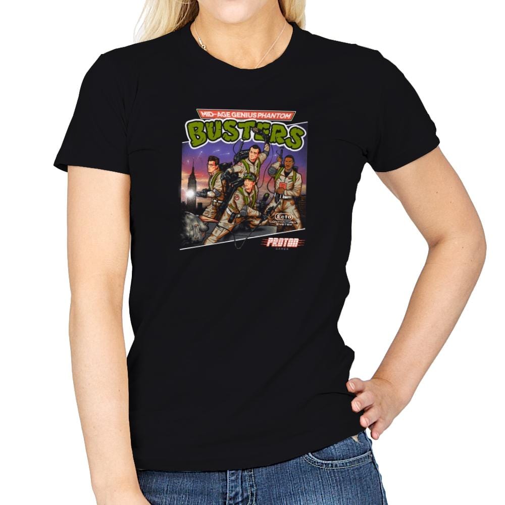 Mid-aged Genius Phantom Busters Exclusive - Womens T-Shirts RIPT Apparel 3x-large / Black