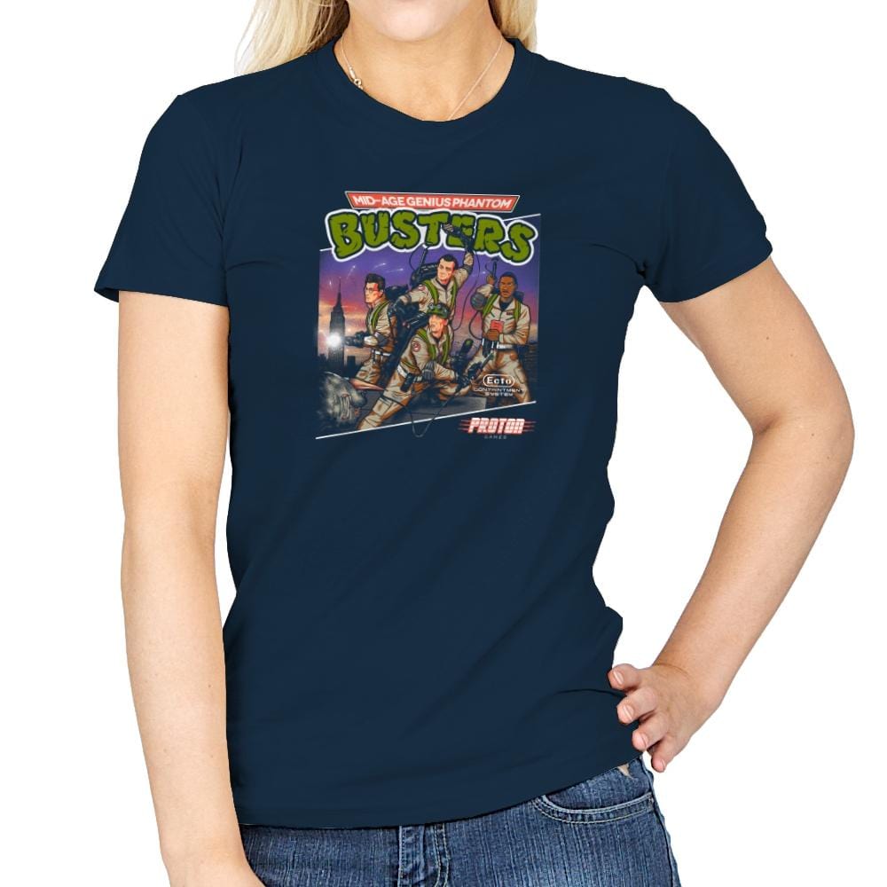 Mid-aged Genius Phantom Busters Exclusive - Womens T-Shirts RIPT Apparel Small / Navy