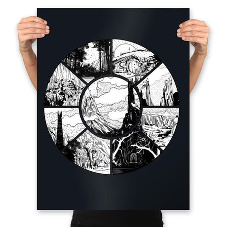 Middle-Earth - Prints Posters RIPT Apparel 18x24 / Black