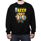 Mighty God of Beer - Crew Neck Sweatshirt Crew Neck Sweatshirt RIPT Apparel Small / Black