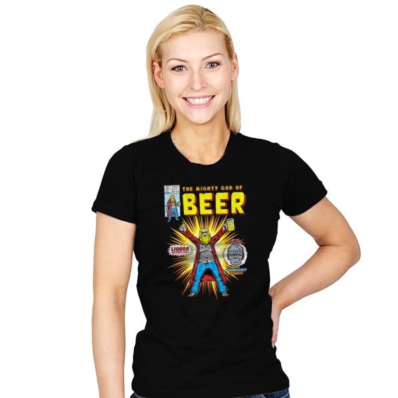 Mighty God of Beer - Womens T-Shirts RIPT Apparel