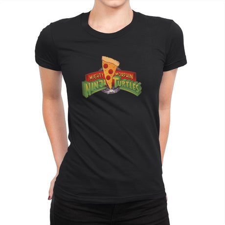 Mighty Morphin Ninja Turtles Exclusive - Womens Premium T-Shirts RIPT Apparel Small / Black