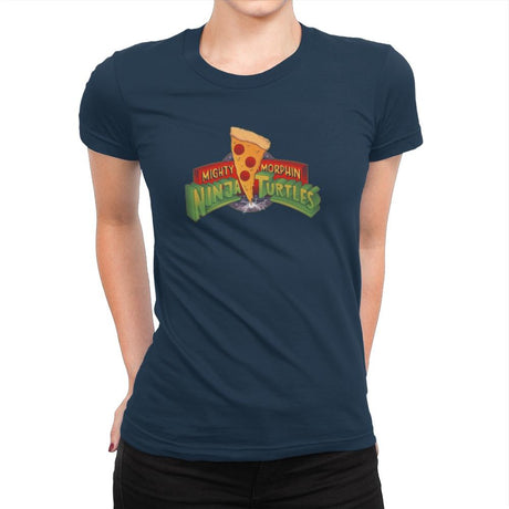 Mighty Morphin Ninja Turtles Exclusive - Womens Premium T-Shirts RIPT Apparel Small / Midnight Navy