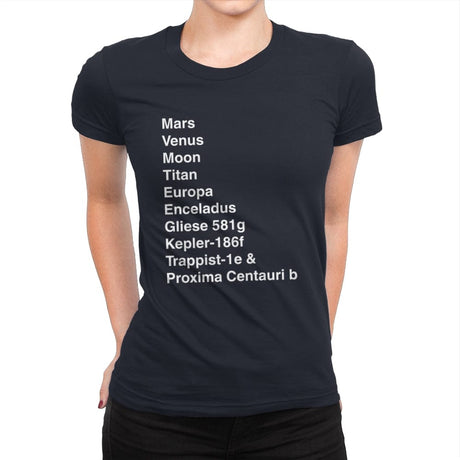 Migrating Away From Our Planet - Womens Premium T-Shirts RIPT Apparel Small / Midnight Navy
