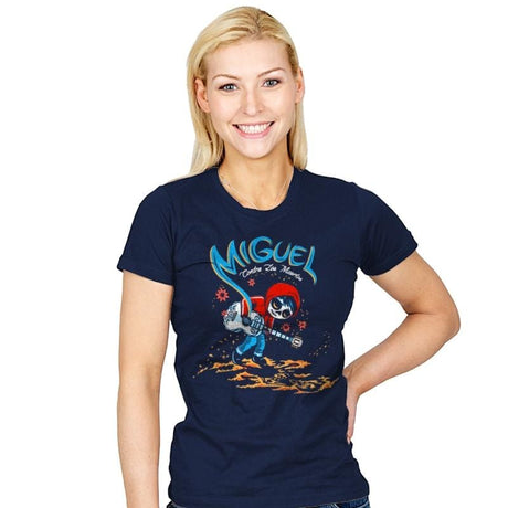 Miguel VS The Dead - Womens T-Shirts RIPT Apparel Small / Navy