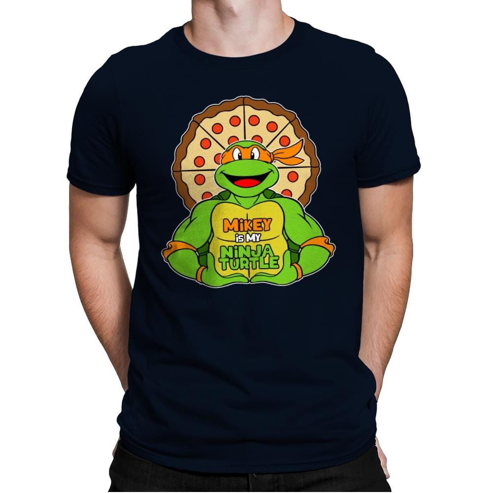 Mikey is my Turtle (My Orange Ninja Turtle) - Mens Premium T-Shirts RIPT Apparel Small / Midnight Navy