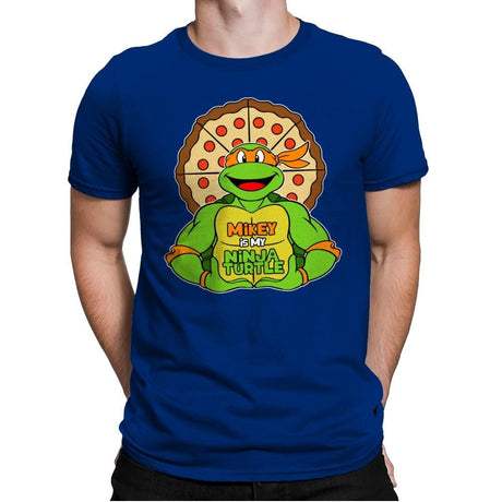 Mikey is my Turtle (My Orange Ninja Turtle) - Mens Premium T-Shirts RIPT Apparel Small / Royal