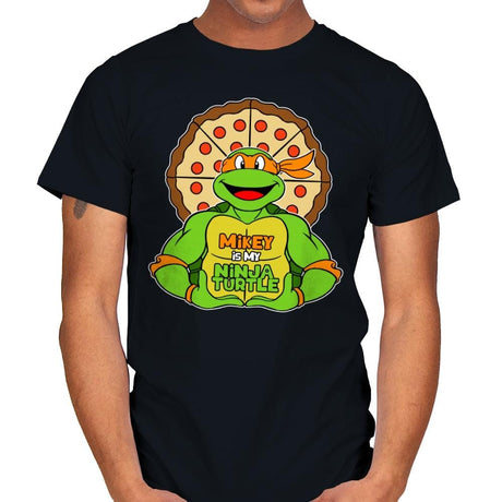 Mikey is my Turtle (My Orange Ninja Turtle) - Mens T-Shirts RIPT Apparel Small / Black