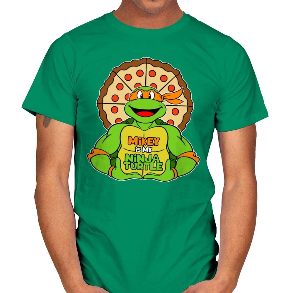 Mikey is my Turtle (My Orange Ninja Turtle) - Mens T-Shirts RIPT Apparel Small / Kelly