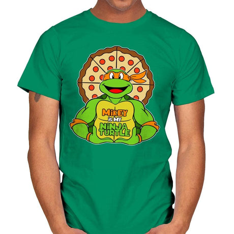 Mikey is my Turtle (My Orange Ninja Turtle) - Mens T-Shirts RIPT Apparel Small / Kelly