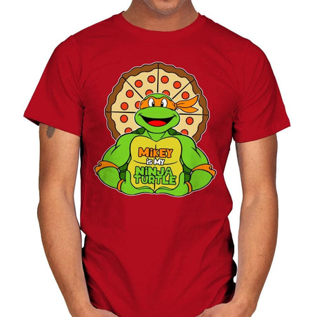 Mikey is my Turtle (My Orange Ninja Turtle) - Mens T-Shirts RIPT Apparel Small / Red