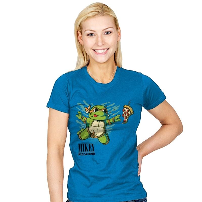 MIKEY - Pizzamind - Womens T-Shirts RIPT Apparel Small / Turquoise