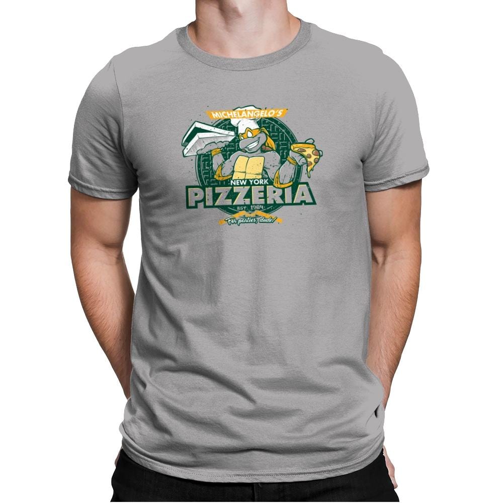 Mikey's Pizzeria Exclusive - Mens Premium T-Shirts RIPT Apparel Small / Light Grey