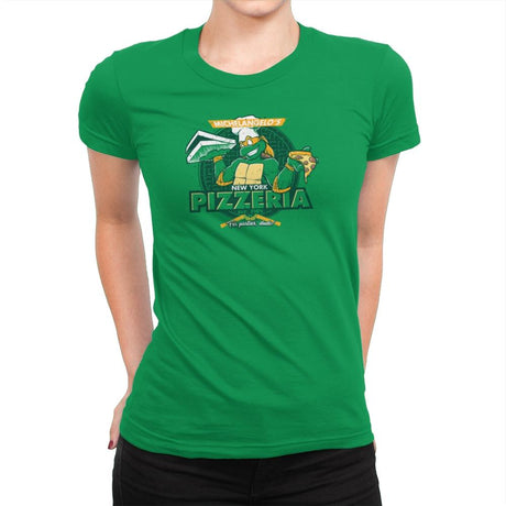 Mikey's Pizzeria Exclusive - Womens Premium T-Shirts RIPT Apparel Small / Kelly Green