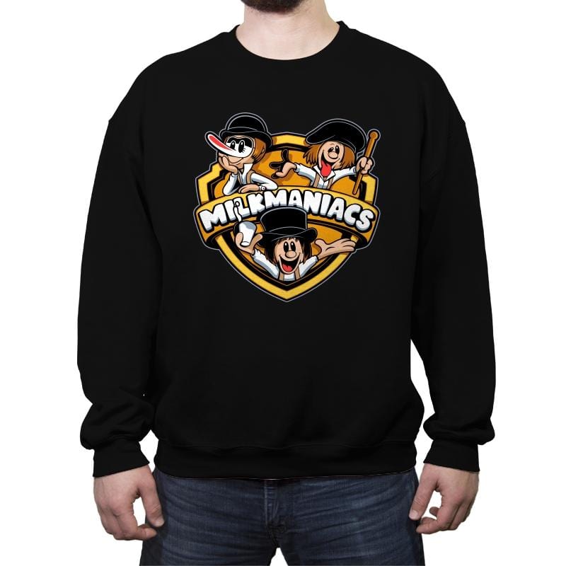 Milkmaniacs - Crew Neck Sweatshirt Crew Neck Sweatshirt RIPT Apparel Small / Black