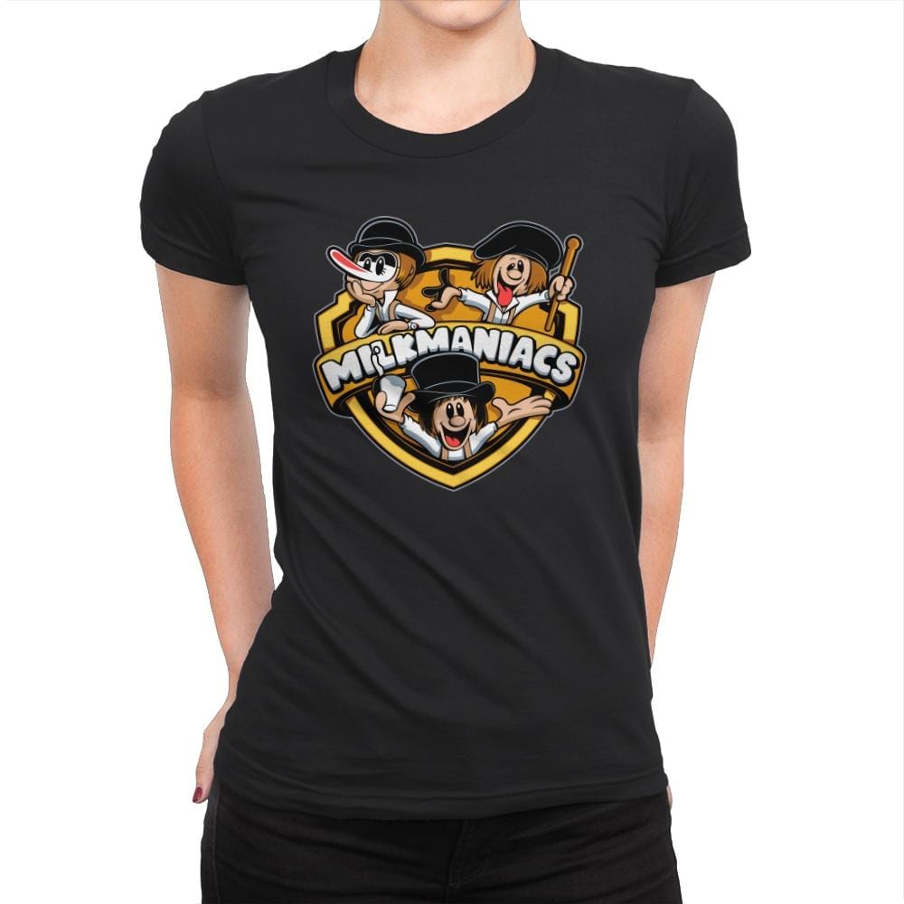 Milkmaniacs - Womens Premium T-Shirts RIPT Apparel Small / Black
