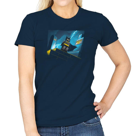Minibat: The Animated Series Exclusive - Womens T-Shirts RIPT Apparel Small / Navy