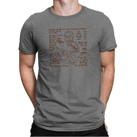 Minifigure Plan Exclusive - Brick Tees - Mens Premium T-Shirts RIPT Apparel Small / Heather Grey