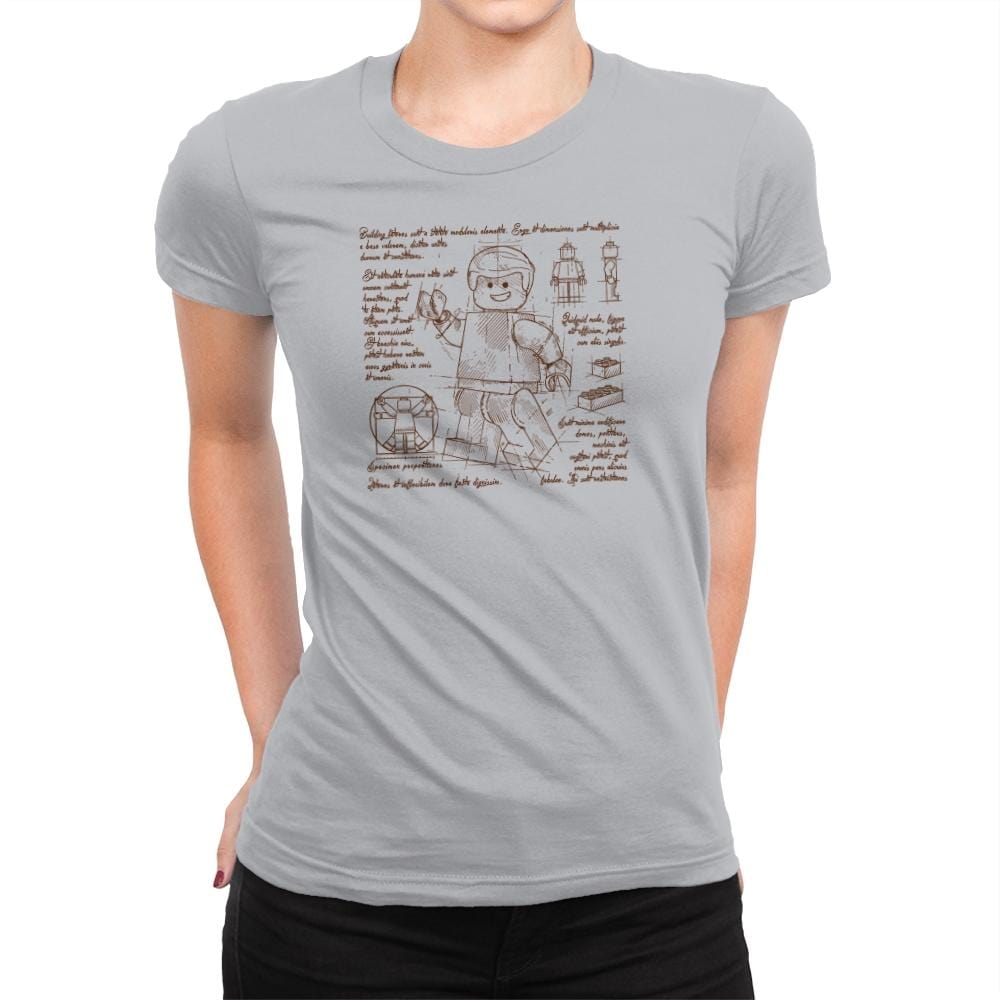 Minifigure Plan Exclusive - Brick Tees - Womens Premium T-Shirts RIPT Apparel Small / Silver