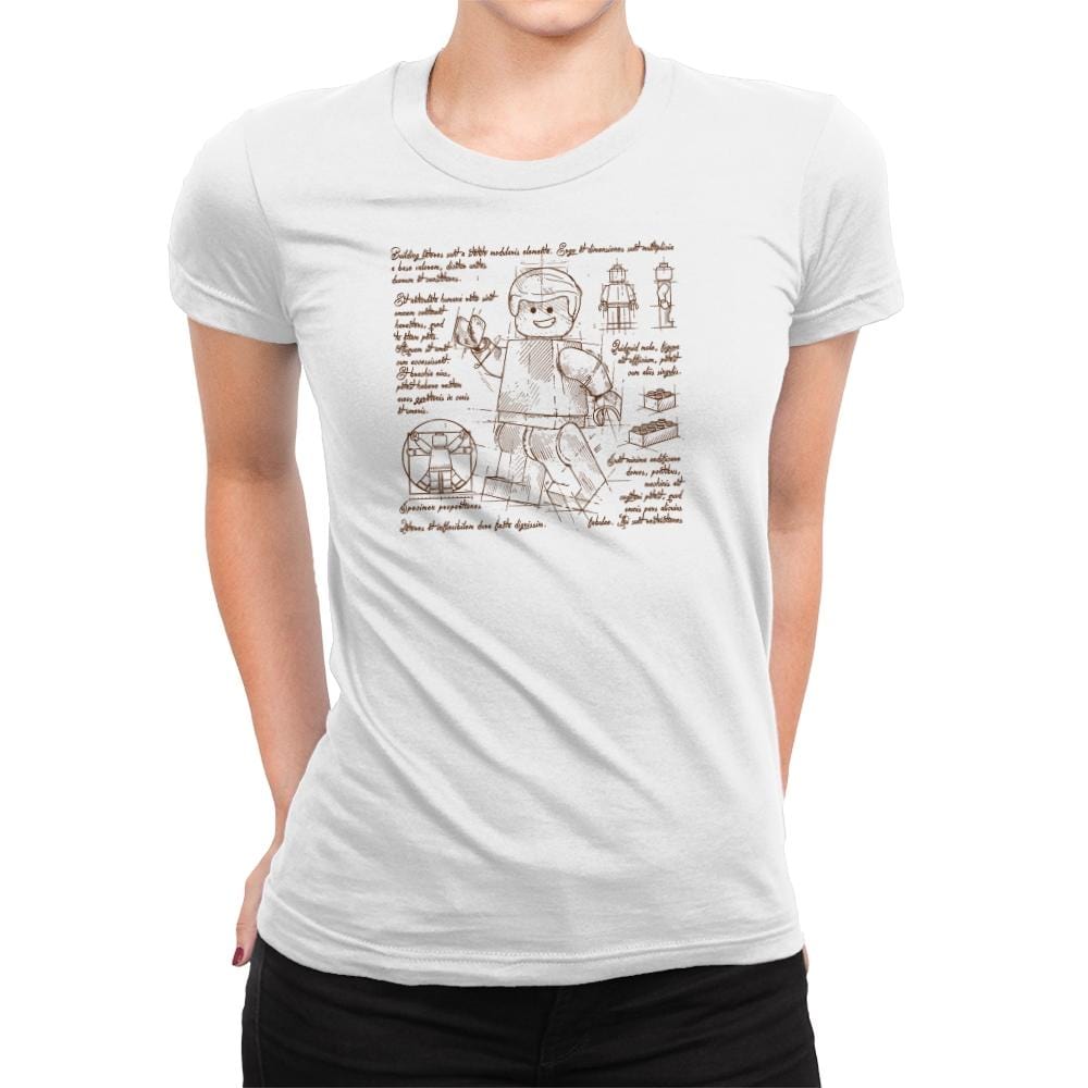 Minifigure Plan Exclusive - Brick Tees - Womens Premium T-Shirts RIPT Apparel Small / White