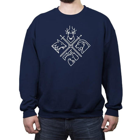 Minimal Thrones Reprint - Crew Neck Sweatshirt Crew Neck Sweatshirt RIPT Apparel