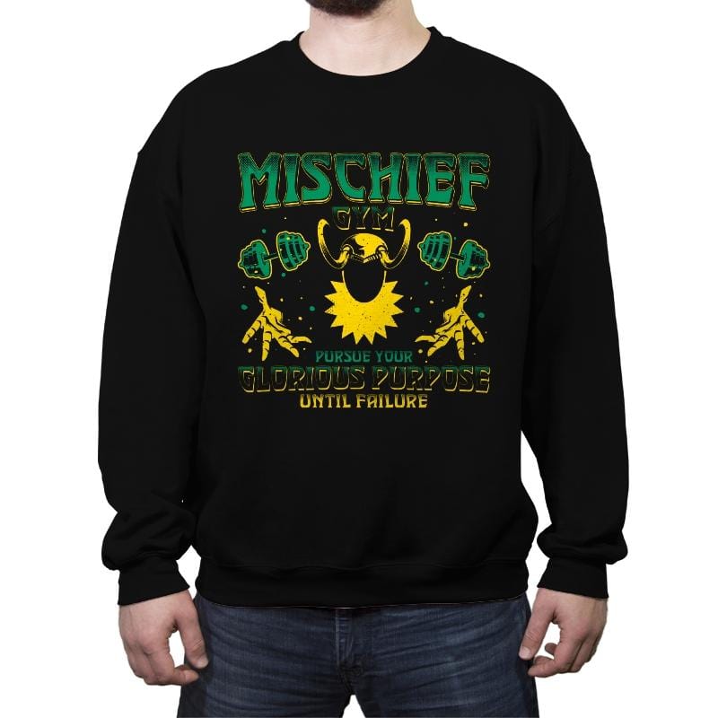 Mischief Gym - Crew Neck Sweatshirt Crew Neck Sweatshirt RIPT Apparel Small / Black