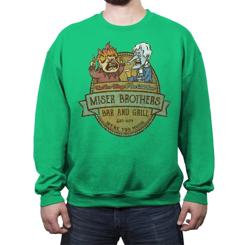 Miser Brothers Bar and Grill - Crew Neck Sweatshirt Crew Neck Sweatshirt RIPT Apparel Small / Irish Green