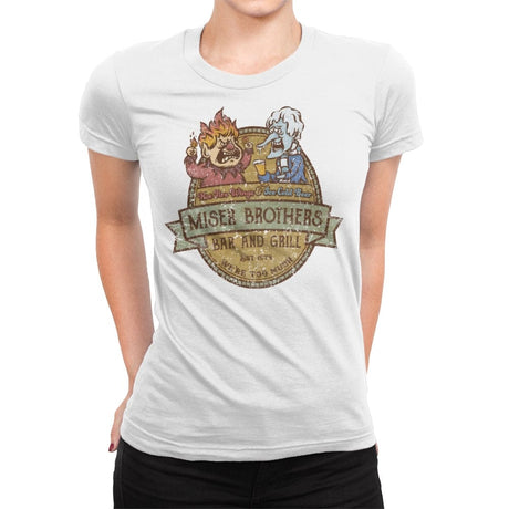 Miser Brothers Bar and Grill - Womens Premium T-Shirts RIPT Apparel Small / White