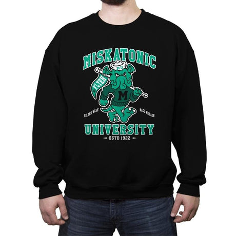 Miskatonic University - Crew Neck Sweatshirt Crew Neck Sweatshirt RIPT Apparel Small / Black