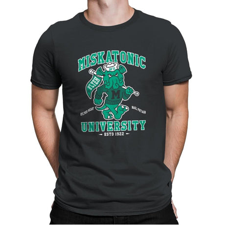 Miskatonic University - Mens Premium T-Shirts RIPT Apparel Small / Heavy Metal