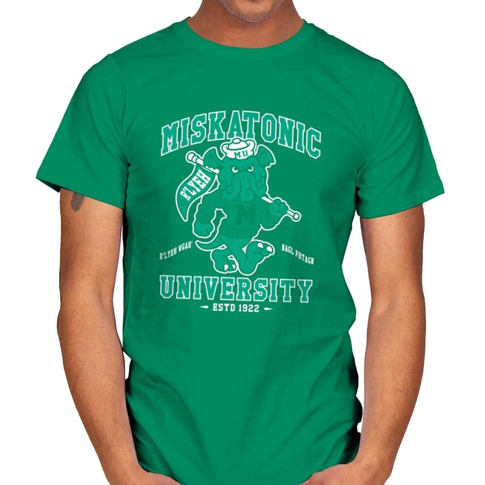 Miskatonic University - Mens T-Shirts RIPT Apparel Small / Kelly