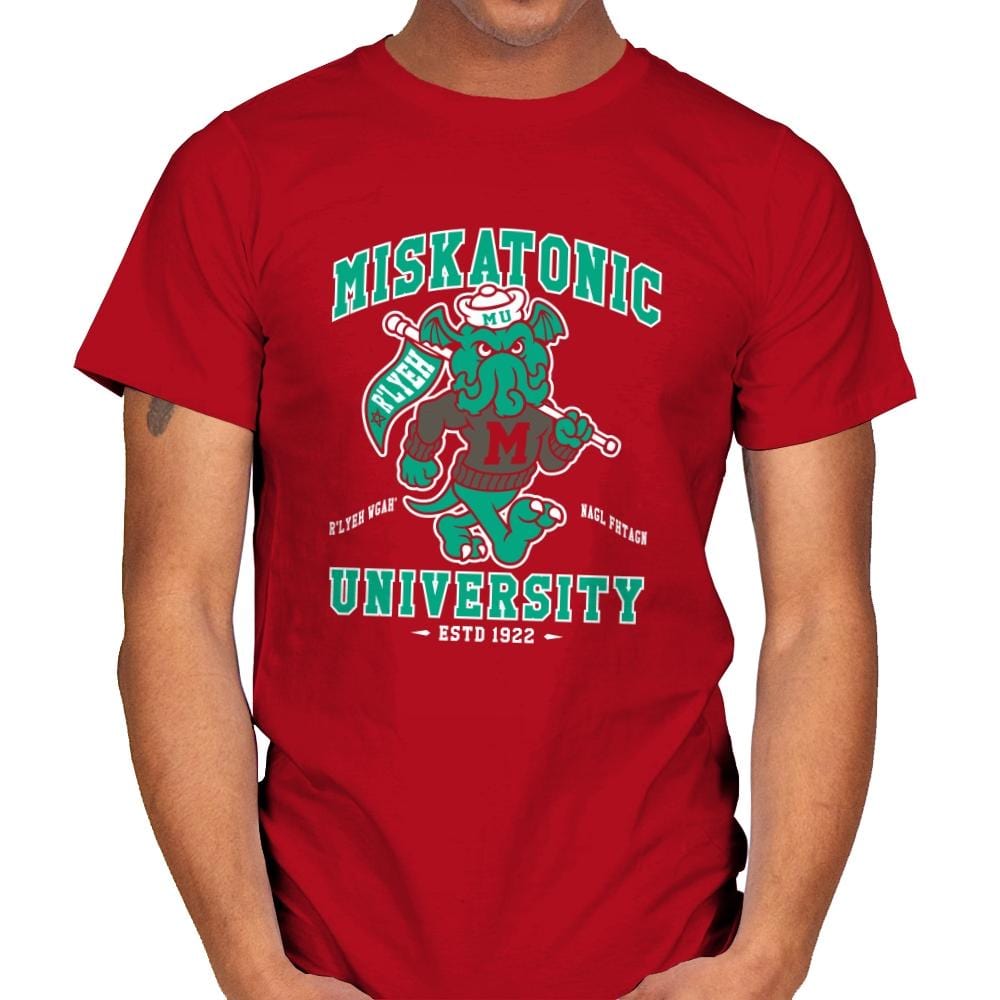 Miskatonic University - Mens T-Shirts RIPT Apparel Small / Red