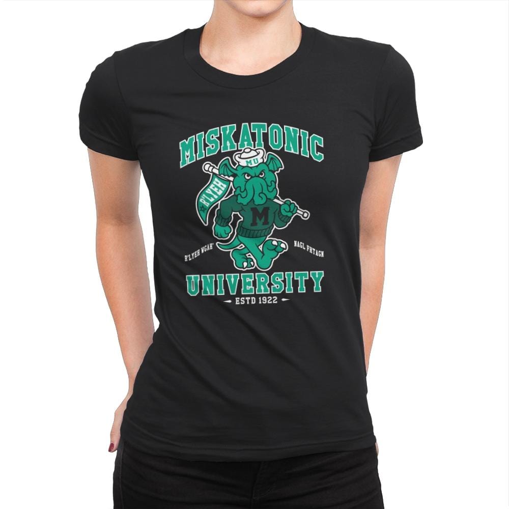Miskatonic University - Womens Premium T-Shirts RIPT Apparel Small / Black