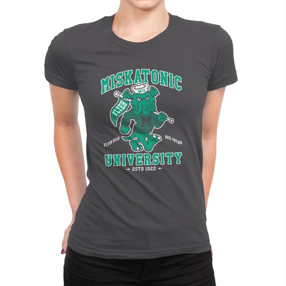 Miskatonic University - Womens Premium T-Shirts RIPT Apparel Small / Heavy Metal