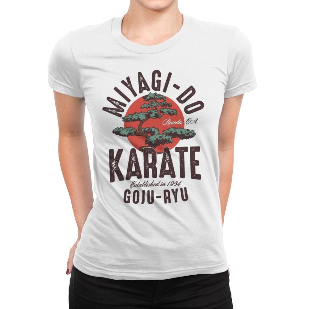 Miyago-Do Karate - Womens Premium T-Shirts RIPT Apparel Small / White