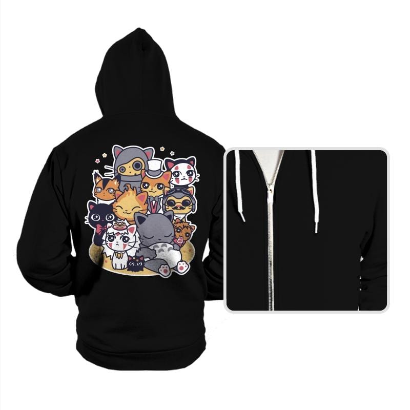 Miyazaki Cats - Hoodies Hoodies RIPT Apparel Small / Black