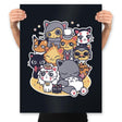 Miyazaki Cats - Prints Posters RIPT Apparel 18x24 / Black