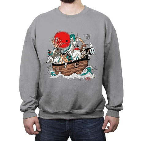 Miyazaki's ark - Crew Neck Sweatshirt Crew Neck Sweatshirt RIPT Apparel