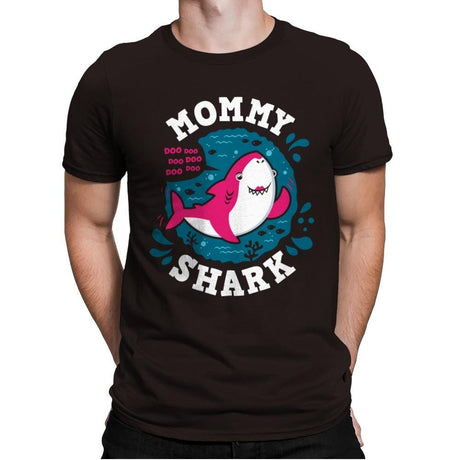 Mommy Shark - Mens Premium T-Shirts RIPT Apparel Small / Dark Chocolate