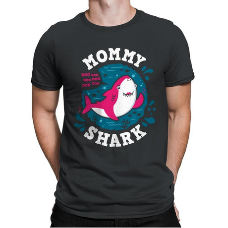 Mommy Shark - Mens Premium T-Shirts RIPT Apparel Small / Heavy Metal