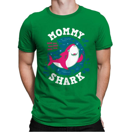 Mommy Shark - Mens Premium T-Shirts RIPT Apparel Small / Kelly Green