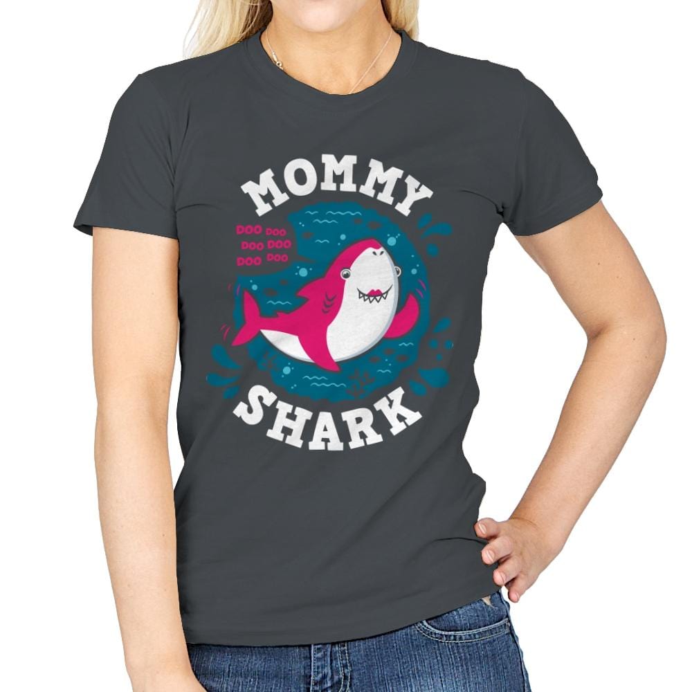 Mommy Shark - Womens T-Shirts RIPT Apparel Small / Charcoal