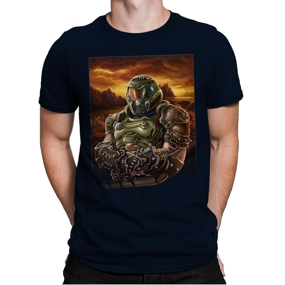 Mona Doom - Mens Premium T-Shirts RIPT Apparel Small / Midnight Navy