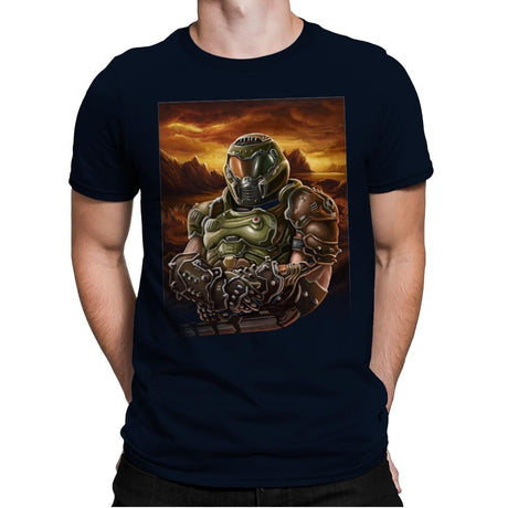 Mona Doom - Mens Premium T-Shirts RIPT Apparel Small / Midnight Navy