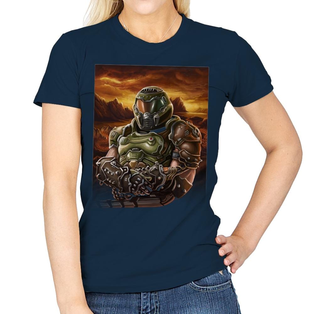 Mona Doom - Womens T-Shirts RIPT Apparel Small / Navy