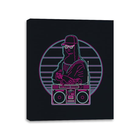 Mona Lisa in the 80s - Canvas Wraps Canvas Wraps RIPT Apparel 11x14 / Black